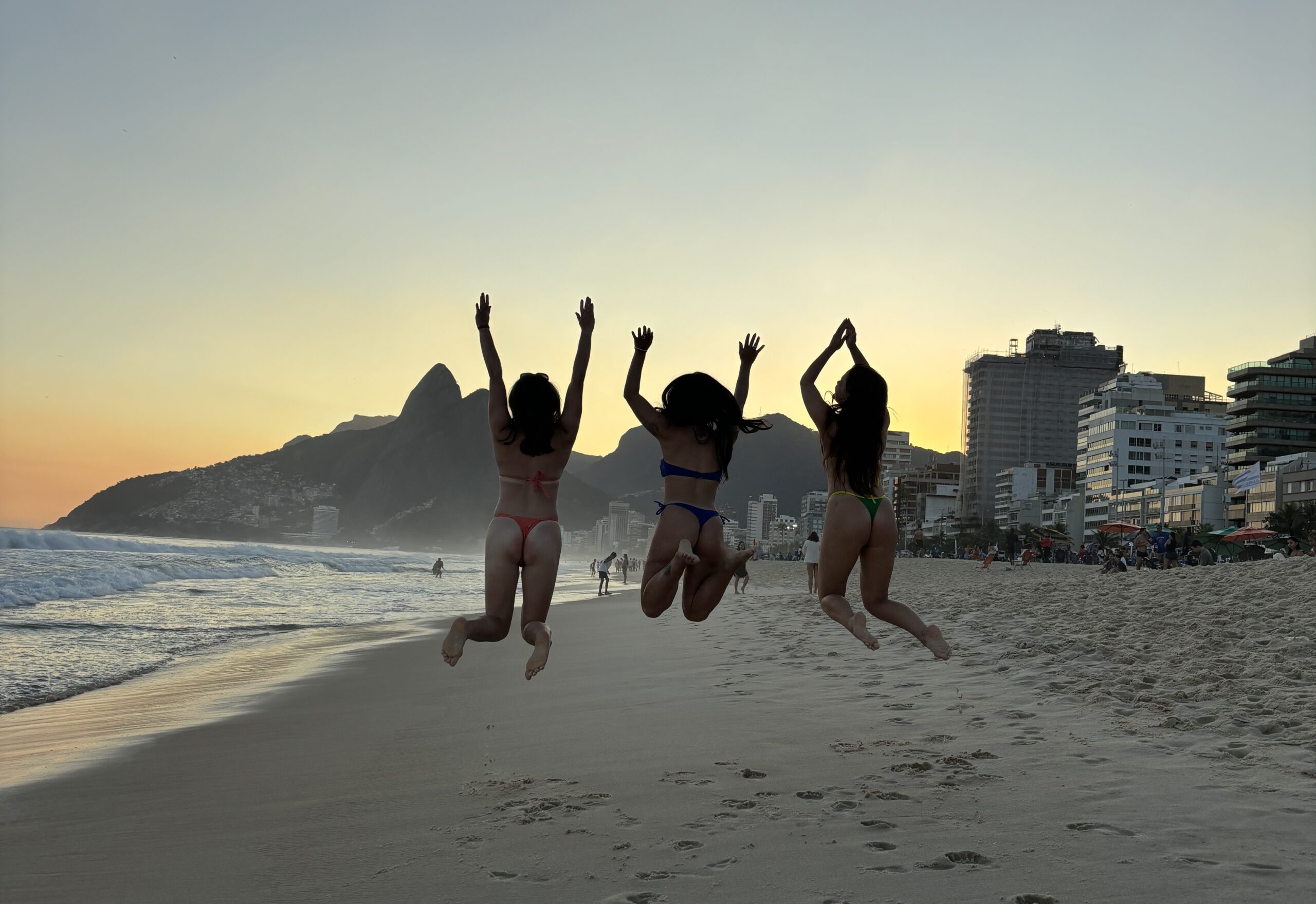ipanema sunset with friends, rio de janeiro