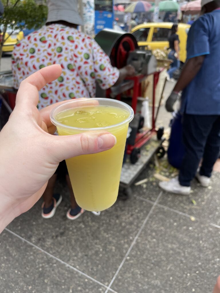 guarapo, a refreshing lime and sugar cane drink in medellin city center, colombia